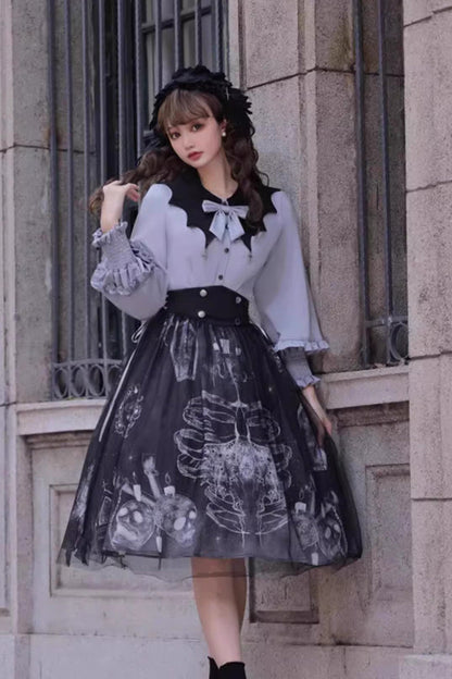 Classic Gothic Punk Lolita Skirt Set for Halloween