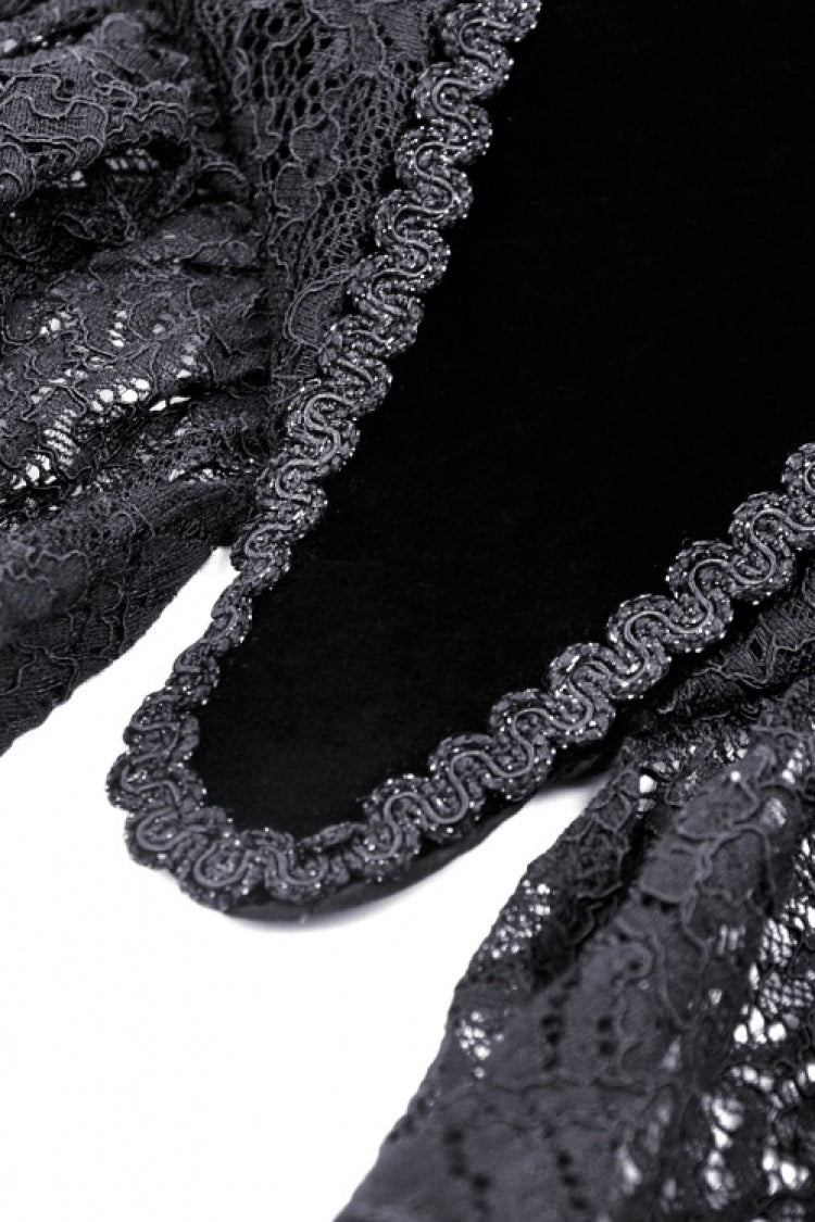 No-Sleeve Floral Velvet Gothic Corset Top