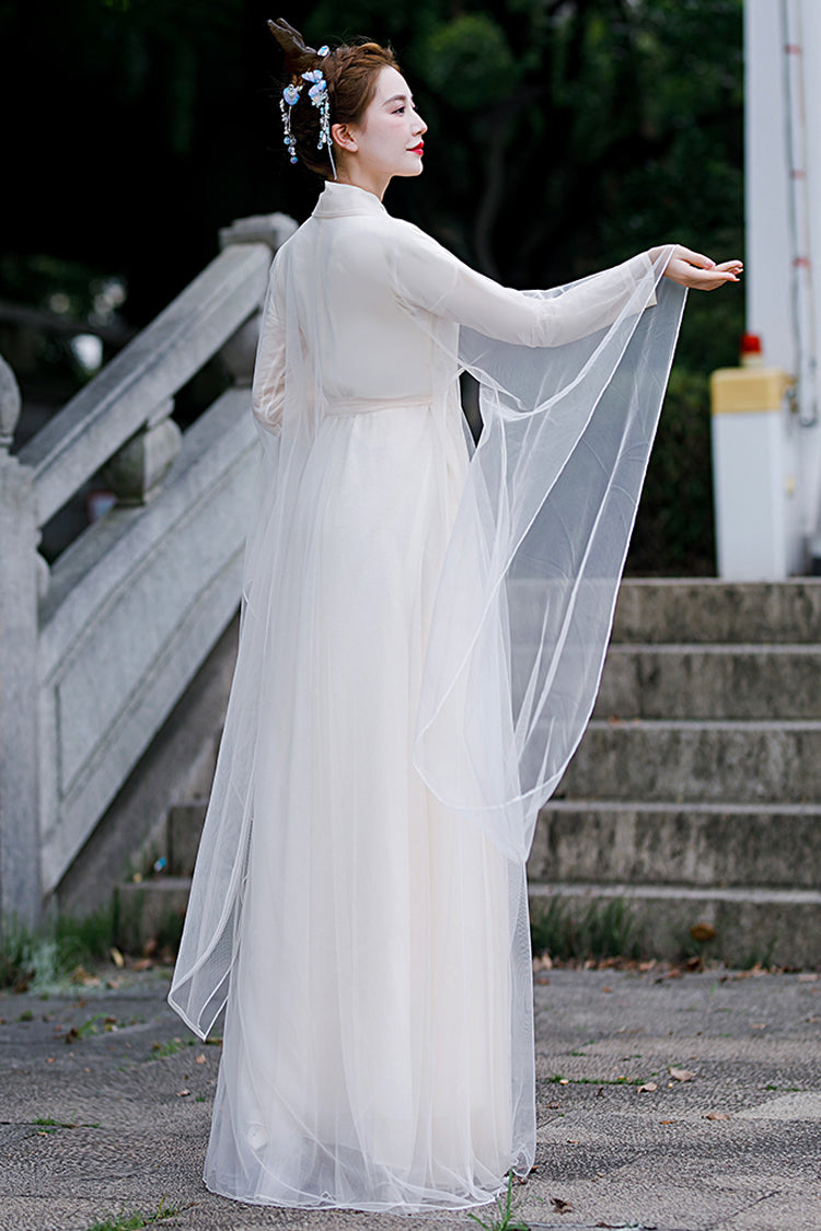Fairy Sweet Hanfu Gown with Ethereal Cream Tone