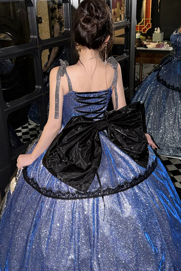 Galaxy of Fallen Tears Glitter Ruffle Asymmetric Sweet JSK