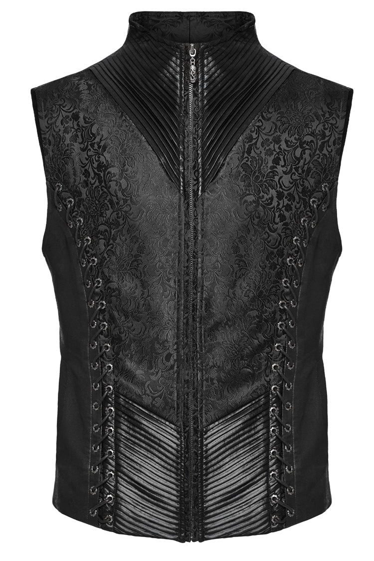 No-Sleeve Eyelet Lace-Up Men's Gothic Waistcoat