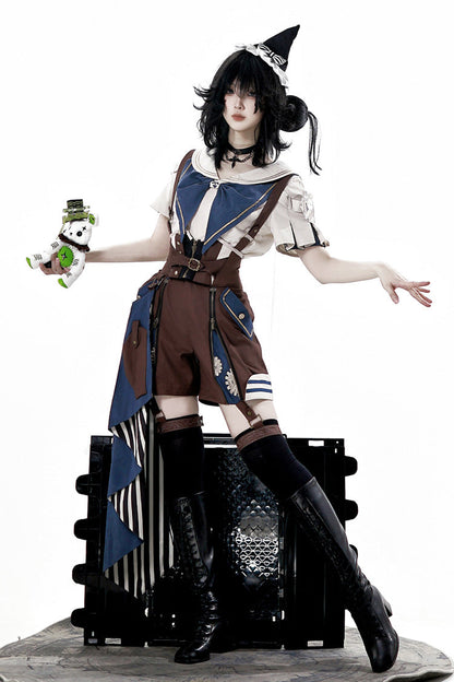 Wonder Equipment Inventor Ouji Punk Lolita Bib Shorts