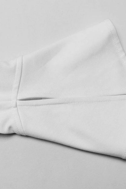 Ivory Bat Collar Long Flared Sleeve Slim Gothic Women's Blouse