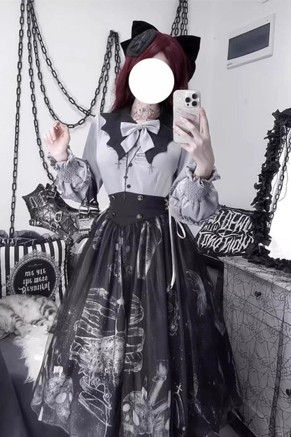 Classic Gothic Punk Lolita Skirt Set for Halloween