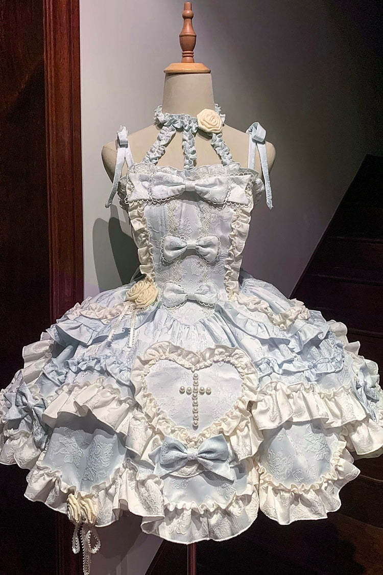 Heart of Butterfly Embroidery Ruffle Ballet Lolita JSK Set