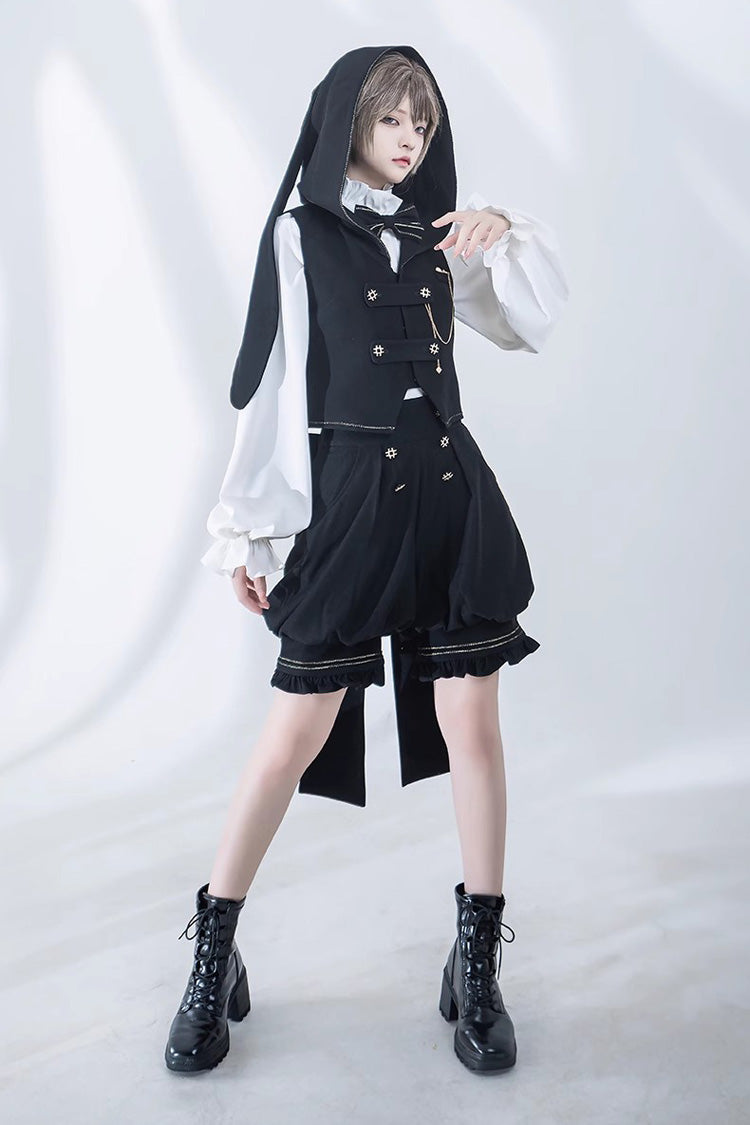 Ivory Anxious Rabbit Long-Sleeve Ouji Gothic Lolita Blouse