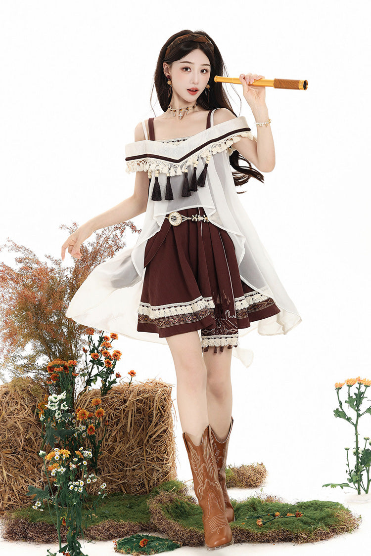 Wilderness Dream Square Collar Embroidered Lolita Jumper Set