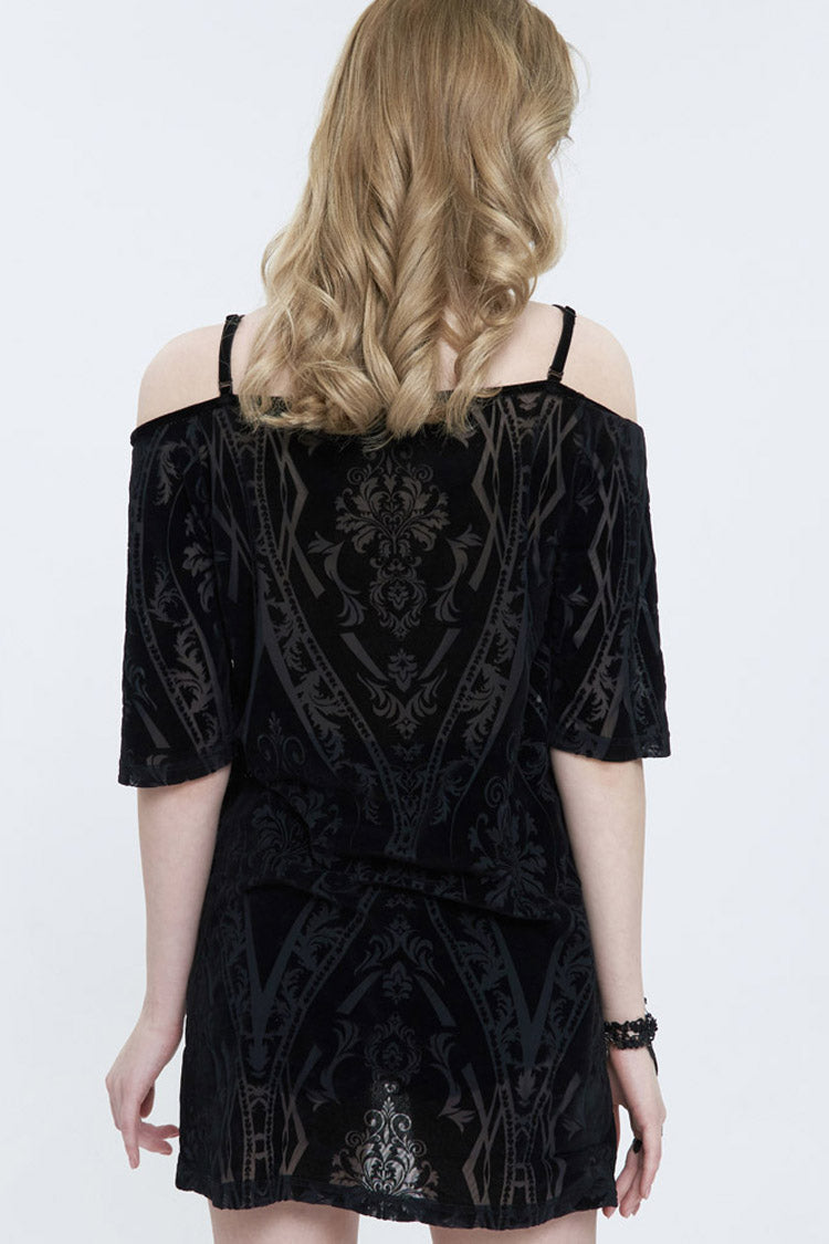 Front Long Back Slit Off-Shoulder Punk Dress for Women