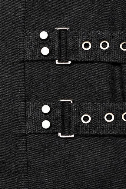Steampunk Vest with Webbing and Stitching for Men
