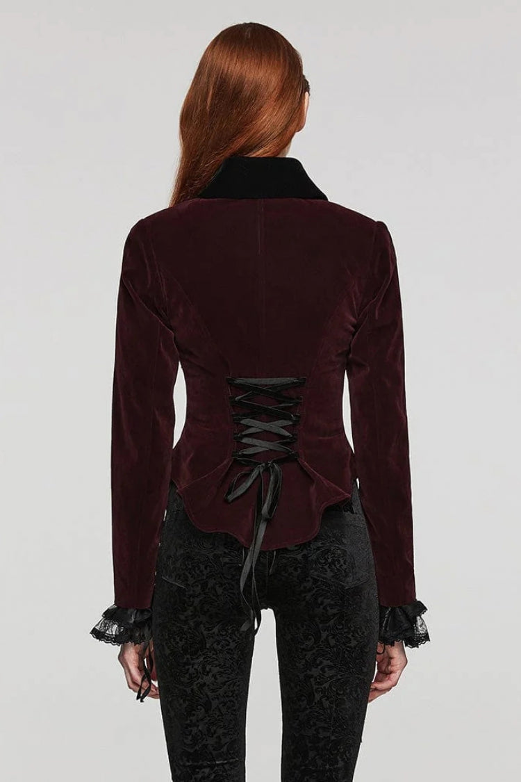 Slim Notch-Lapel Long-Sleeve Tuxedo Jacket for Women in Two Hues - GothicEdge