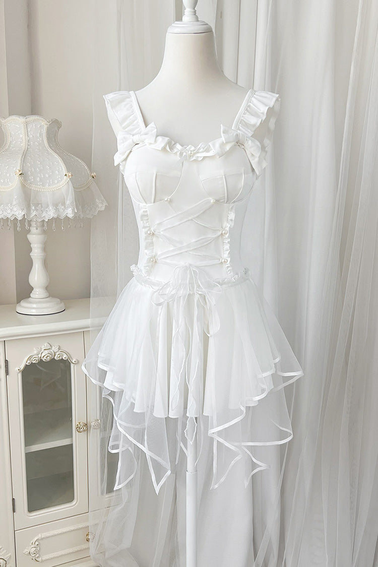 Ivory Bowknot Sleeveless Cute Sweet Lolita One-Piece Swimsuit