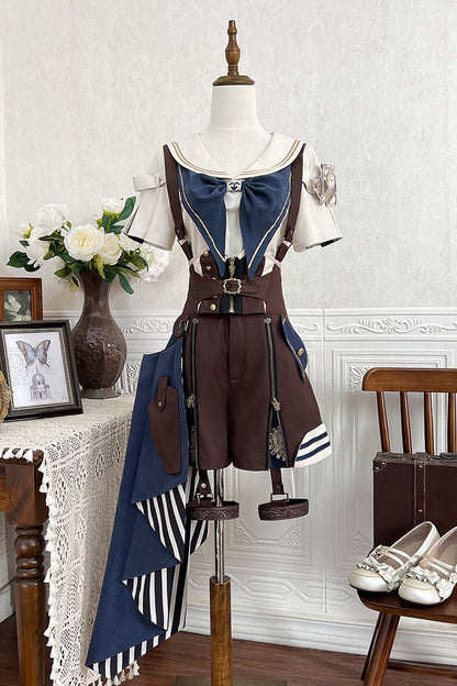 Wonder Equipment Inventor Ouji Punk Lolita Bib Shorts