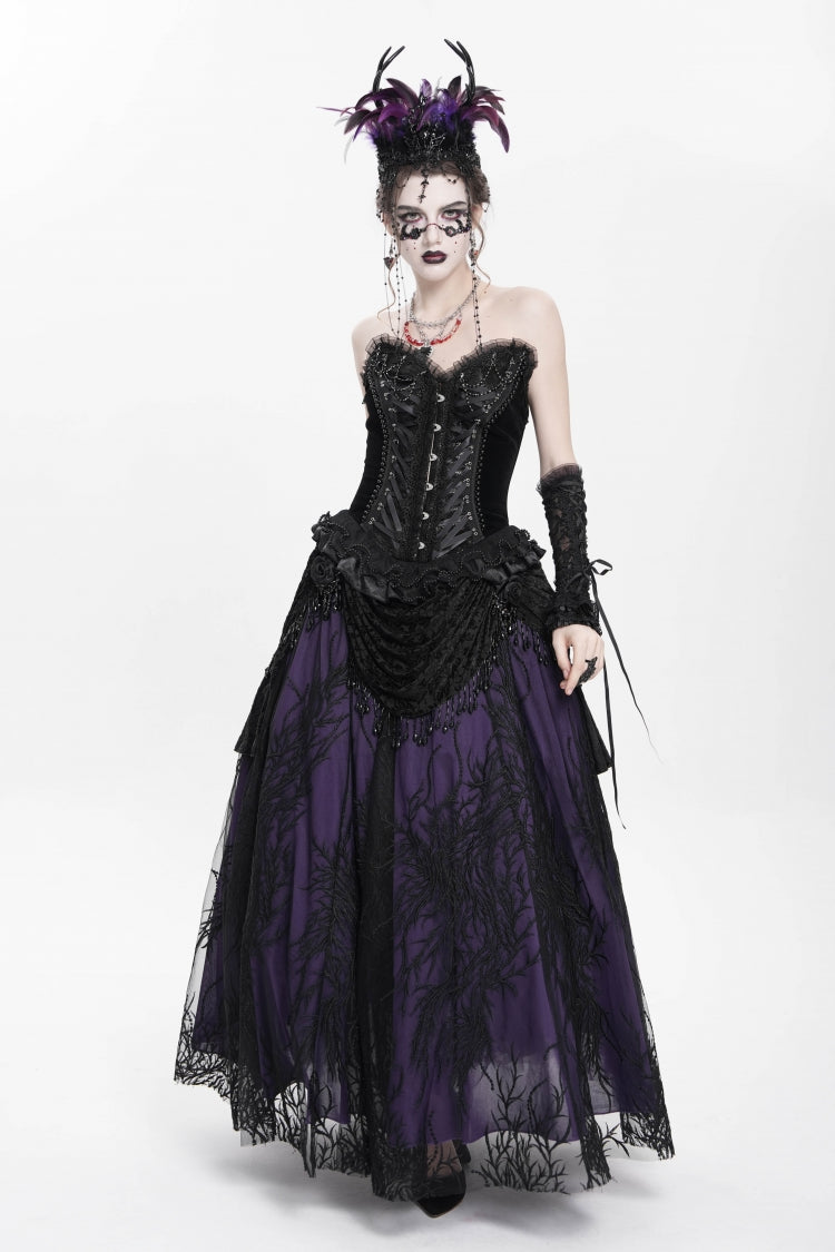 Victorian Beaded Lace Overbust Corset