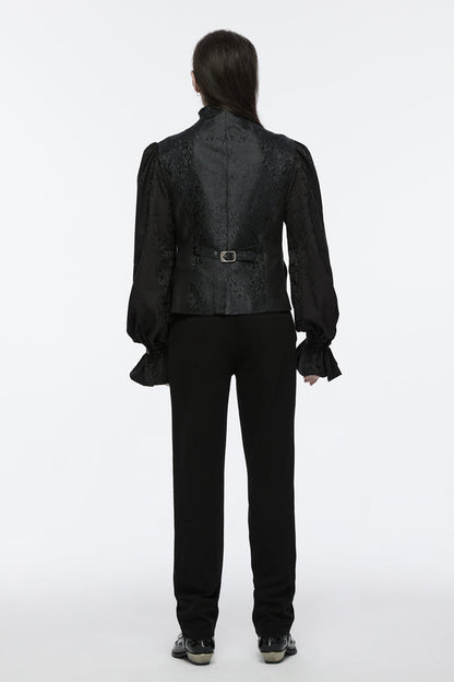 No-Sleeve Eyelet Lace-Up Men's Gothic Waistcoat