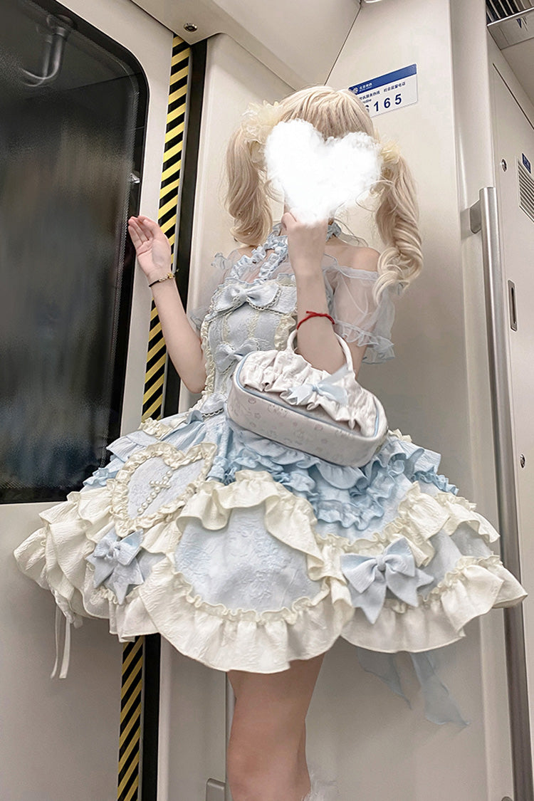 Heart of Butterfly Embroidery Ruffle Ballet Lolita JSK Set