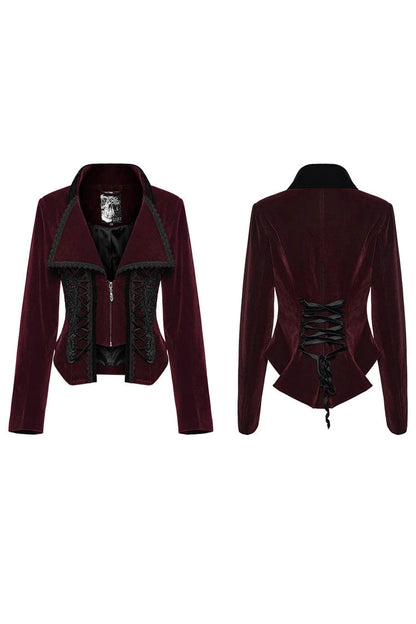 Slim Notch-Lapel Long-Sleeve Tuxedo Jacket for Women in Two Hues - GothicEdge