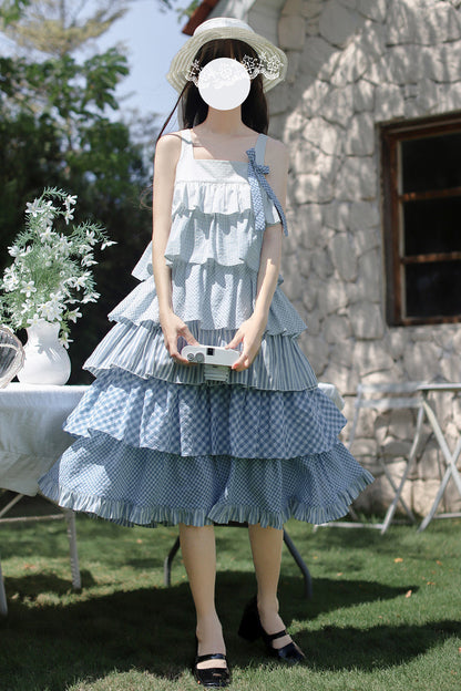 Go To The Beach Ruffle Print Holiday Sweet Lolita JSK