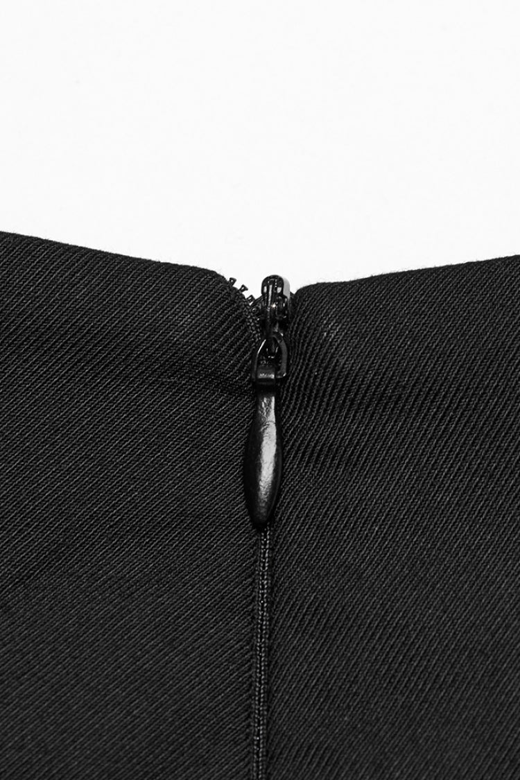 Punk Pleated Skirt with Skull Buckle Detail