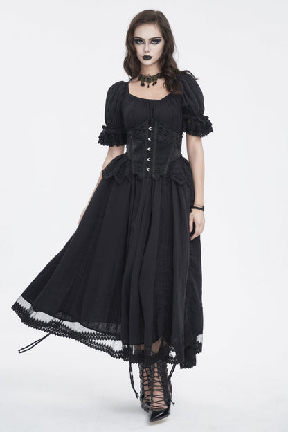 Patchwork Lace-Up Mesh Eyelet Embroidered Royal Underbust Corset