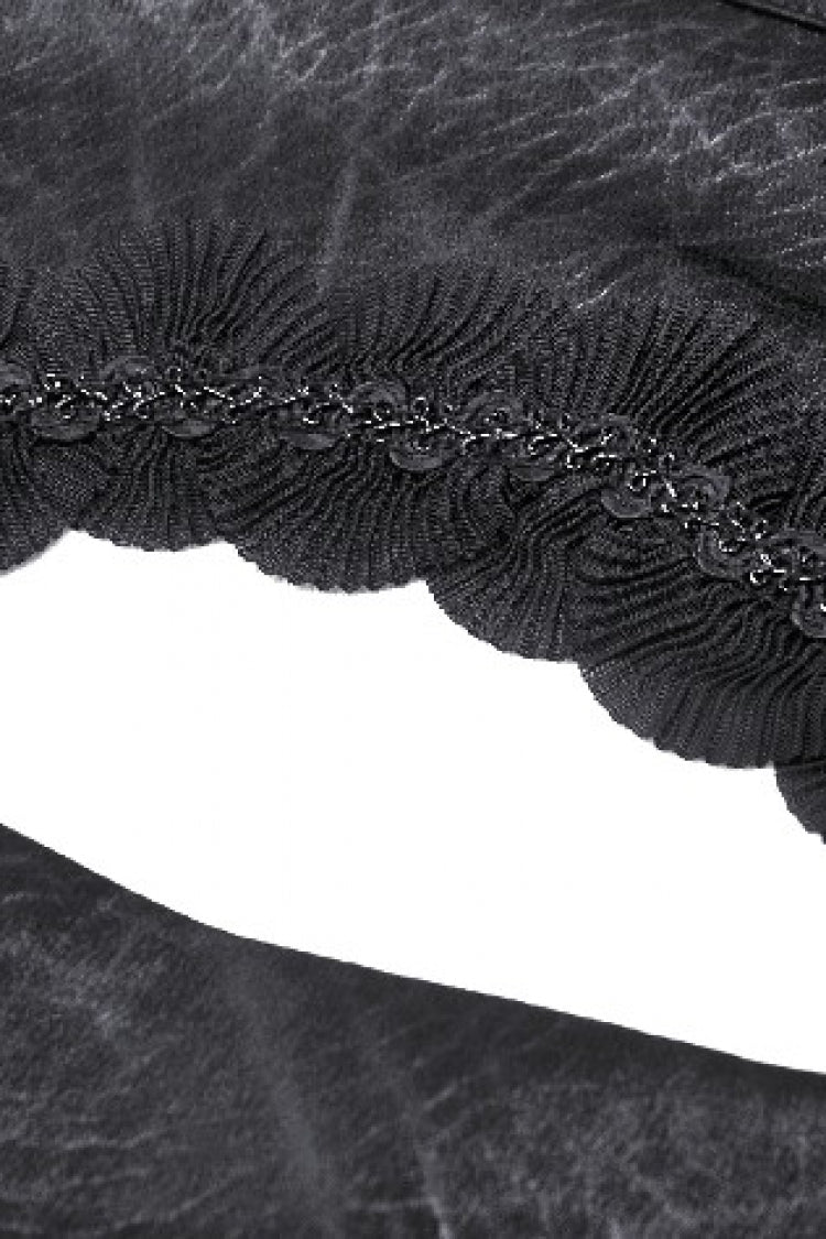 No-Sleeve Lace Trim Side Corset Top