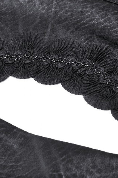 No-Sleeve Lace Trim Side Corset Top