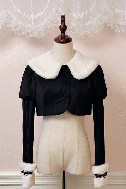 Ebony V-Neck Printed Tiered Bow Collegiate JSK - Honor Guard Gala