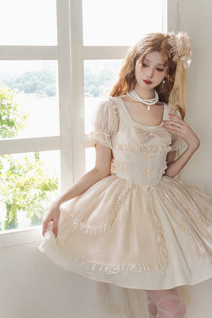 Bowknot Cardigan Sweet Elegant Princess Lolita JSK Dress in Moonlight Symphony