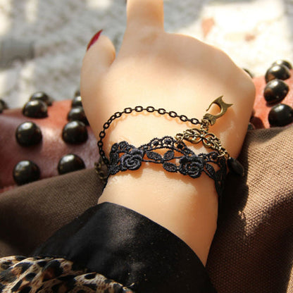 Female Sweet Bracelet with Lace Fringe and Simple Bride Fashion Style