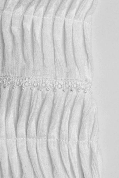 Women's Turn-Down Collar Long Sleeve Lace Ruched Gothic Blouse Two Tones