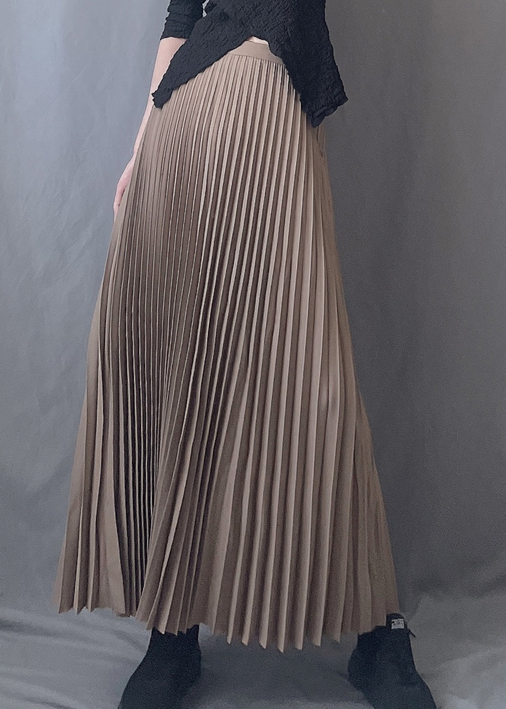 Elastic A Line Chocolate Waist Skirts Wrinkled Art Spring