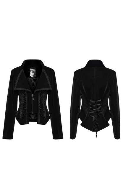Slim Notch-Lapel Long-Sleeve Tuxedo Jacket for Women in Two Hues - GothicEdge