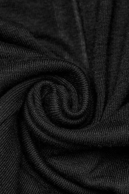 Women's Black Punk Tank Top, Lace-Up with Ripped Details and High Collar