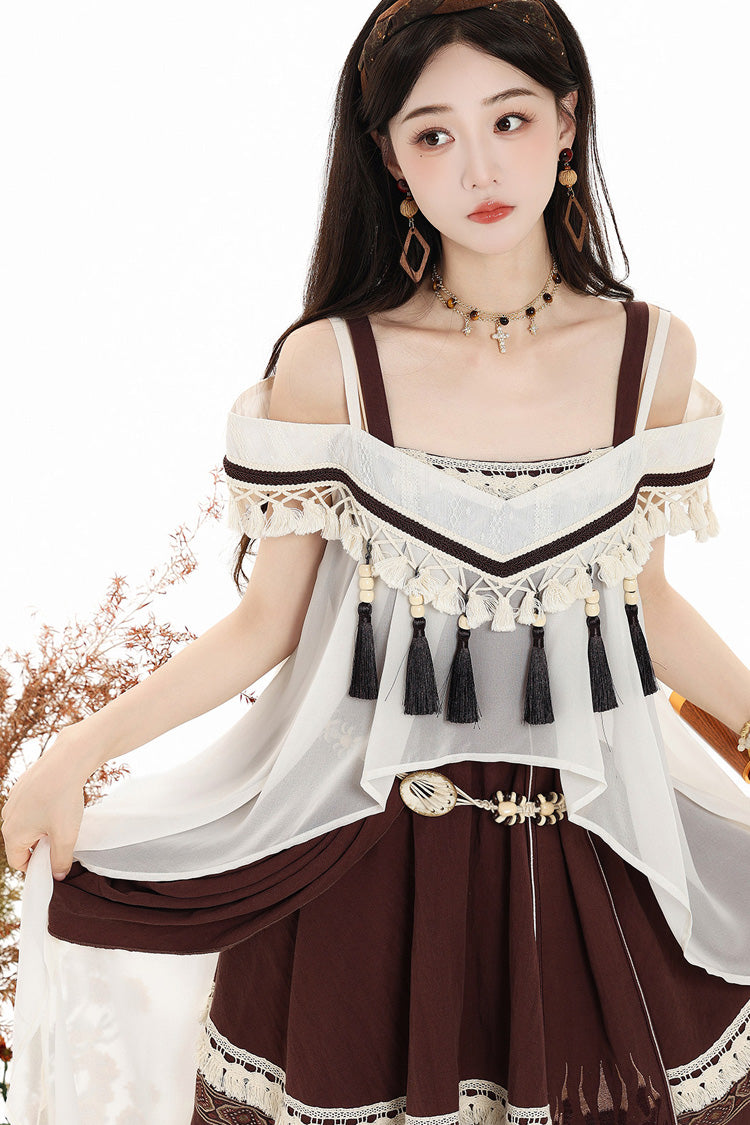 Wilderness Dream Square Collar Embroidered Lolita Jumper Set