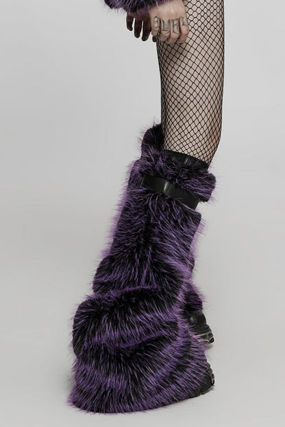 Woolen Detachable Women's Steampunk Leg Warmers Two Tones