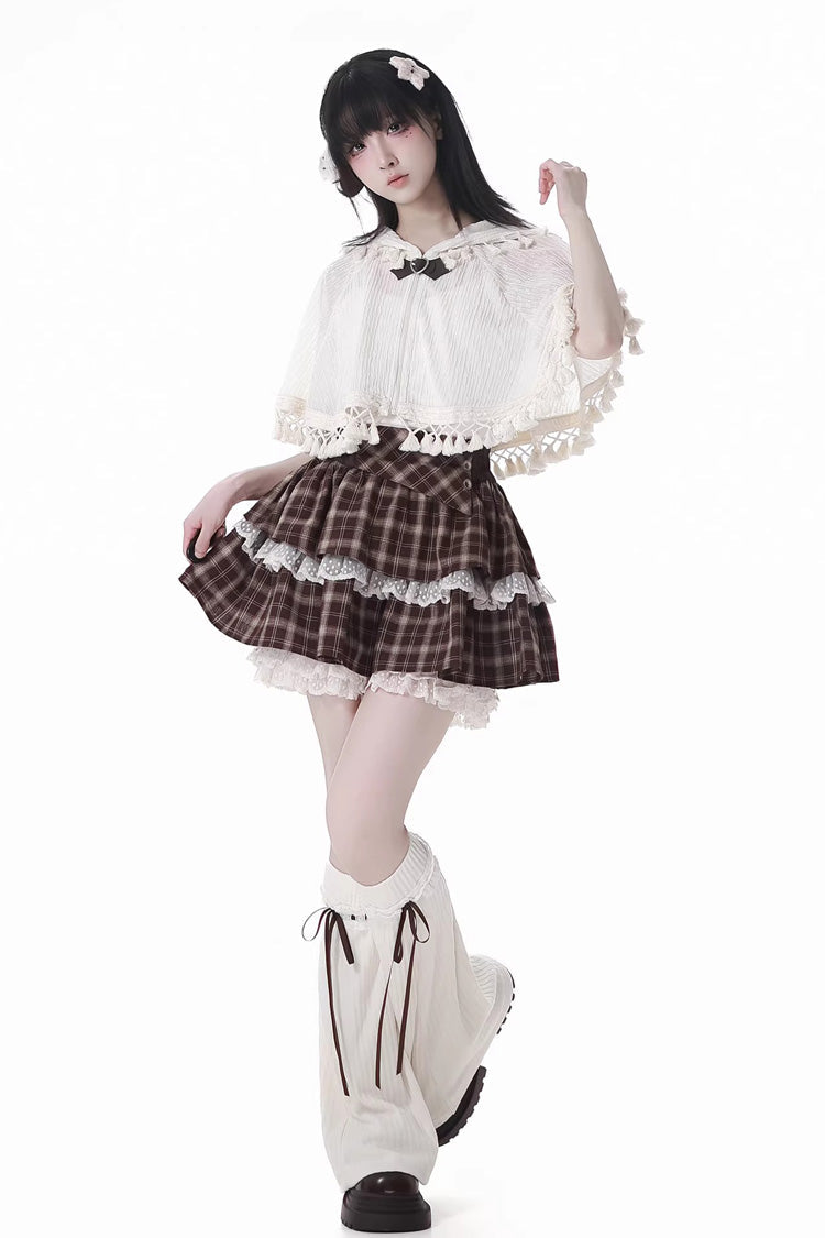 Warm Summer Days Double-Layered Printed Lolita Skirt with Lace - Ruffled