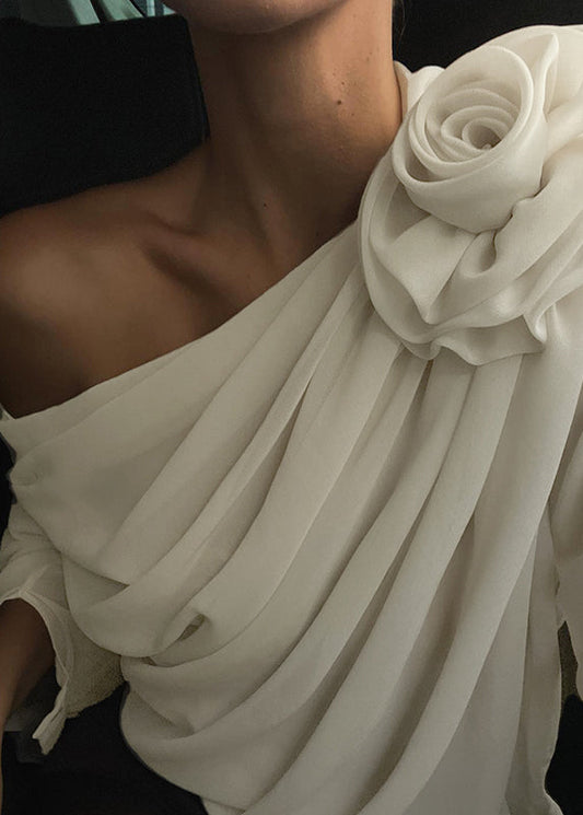 Chiffon One Floral Spring Top Apricot Brief Shoulder