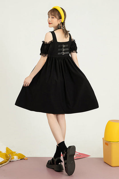 Reversible High-Waist Short-Sleeve Sweet Lolita Dress