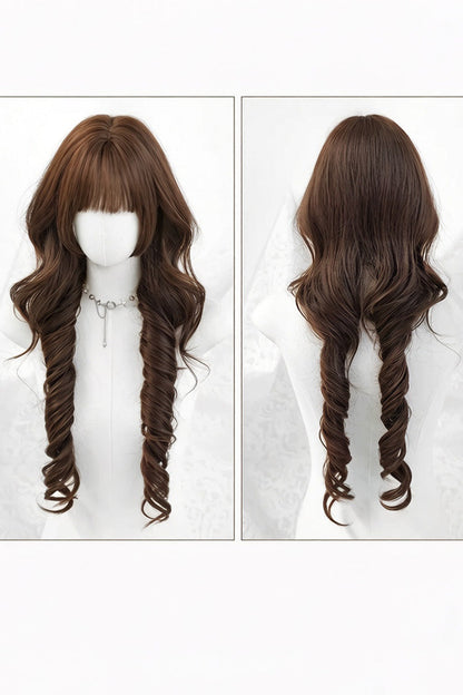 Loose Wave Tea Brown Princess Wig with Long Curls