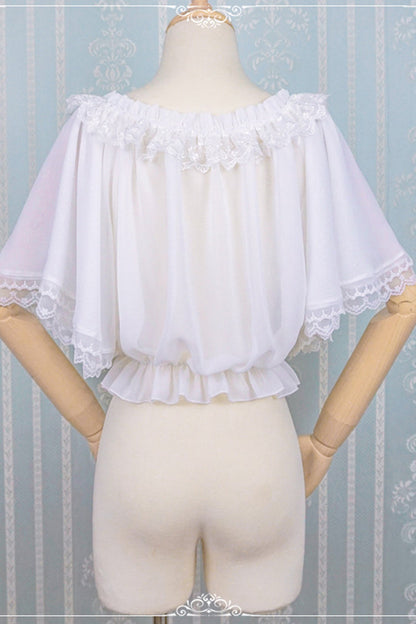 Ivory Boatneck Lace Half-Sleeve Sweet Lolita Blouse