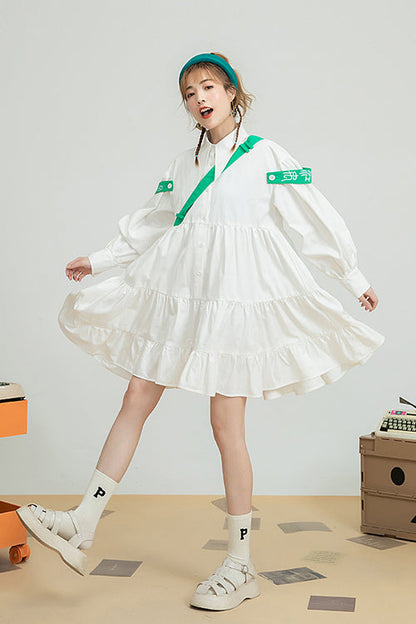 Ivory Doll Neckline Puff-Sleeve Sweet Lolita One-Piece