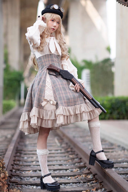 Slim Bowknot Sleeveless Ruffle Classic Lolita Dress with Elegant Backlight