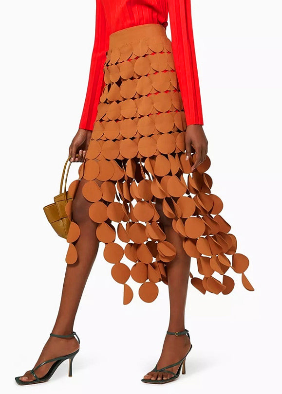 Up Out Skirts Original Hollow Design Orange Zip Summer