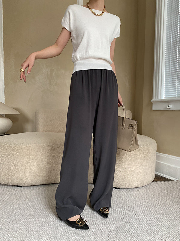 Pink Sleeve Top Short Knit Boat Loose Neck Stylish