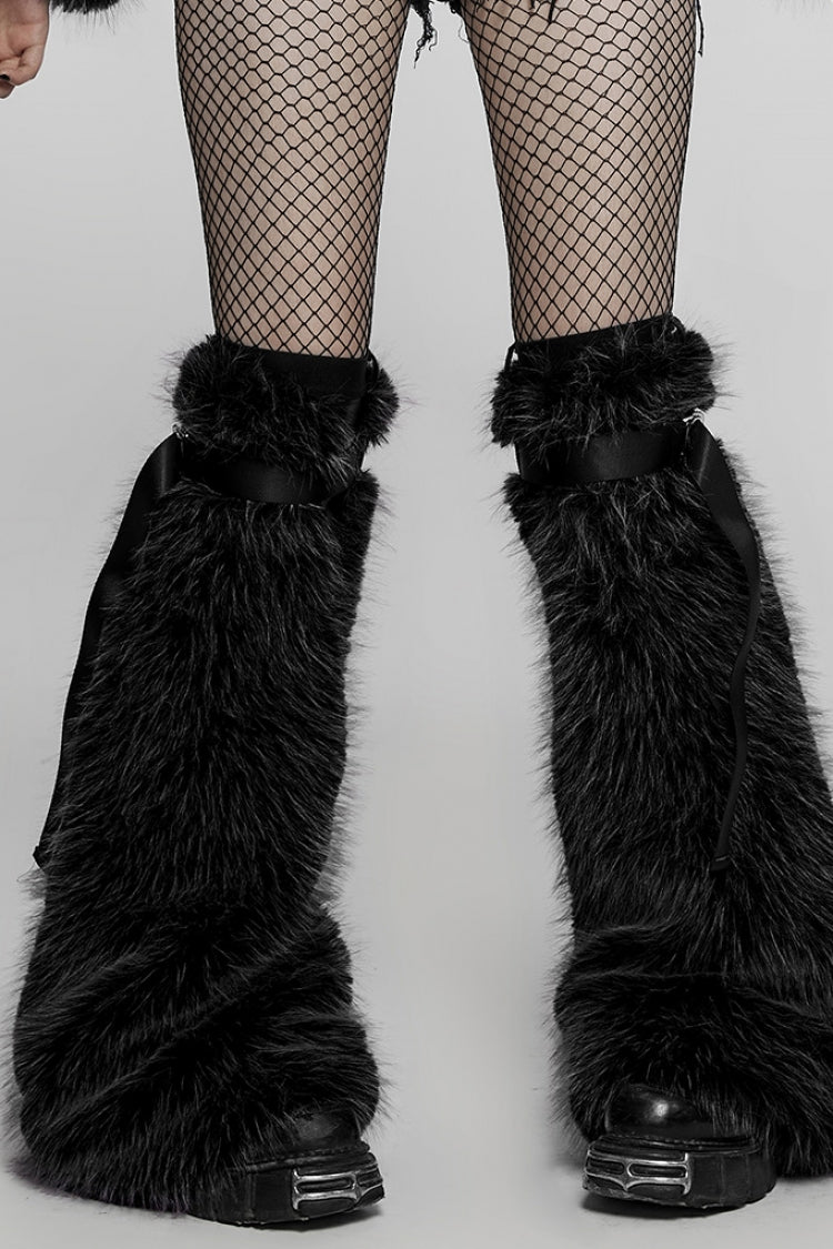 Woolen Detachable Women's Steampunk Leg Warmers Two Tones