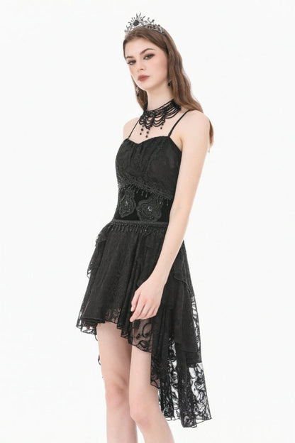 Royal Velvet Gothic Waist Cincher with Beaded Tassels