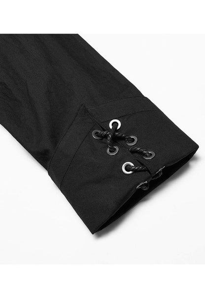 Ink Asymmetric Soft Shirt with Metallic Buckle Trim