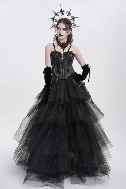 No-Sleeve Embroidery Chain Gothic Waistcoat