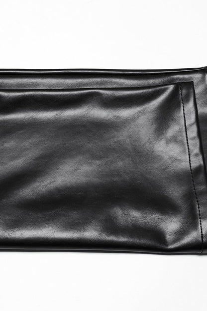 Punk Leather Pants for Men - Black Slim Fit