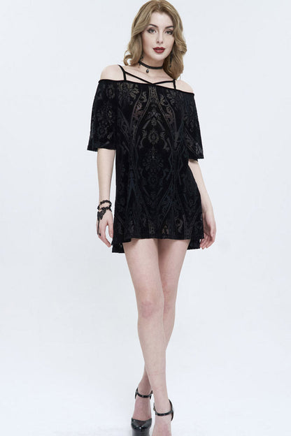 Front Long Back Slit Off-Shoulder Punk Dress for Women