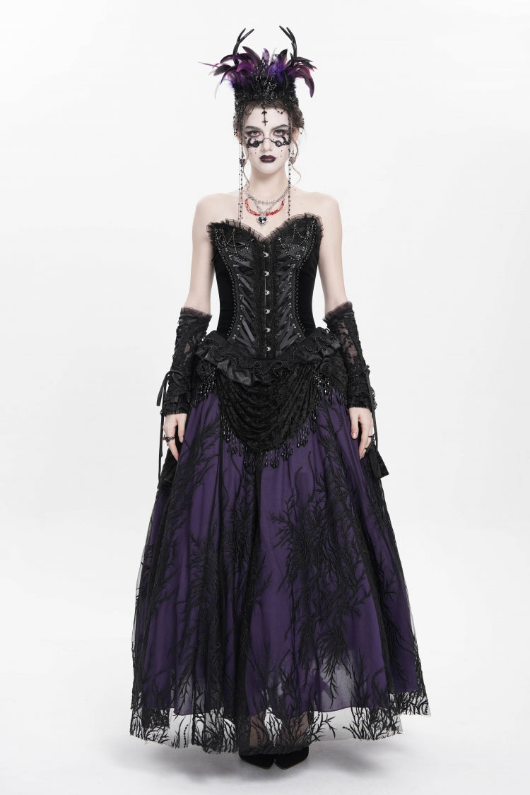 Victorian Beaded Lace Overbust Corset